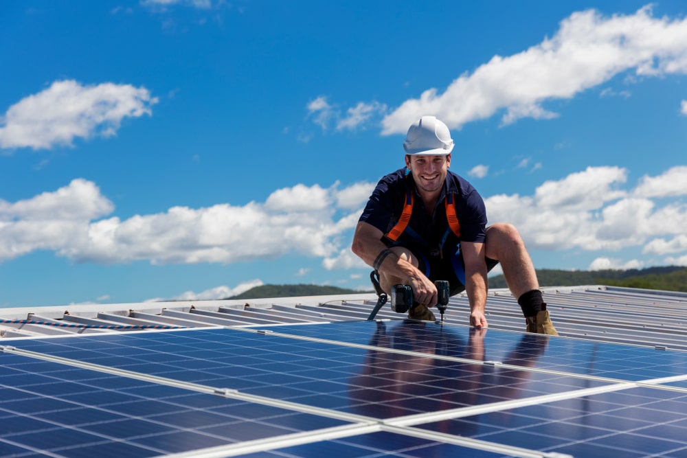 Panneau solaire sur Toiture plate